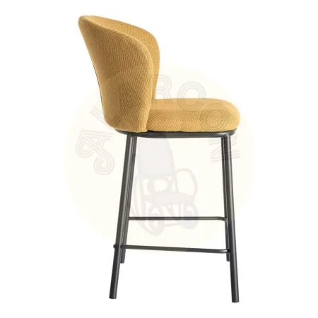Taburete Espiga en tejido y estructura metálica color mostaza 55x55x96cm - Ixia - 615486IX - foto-secundaria-2
