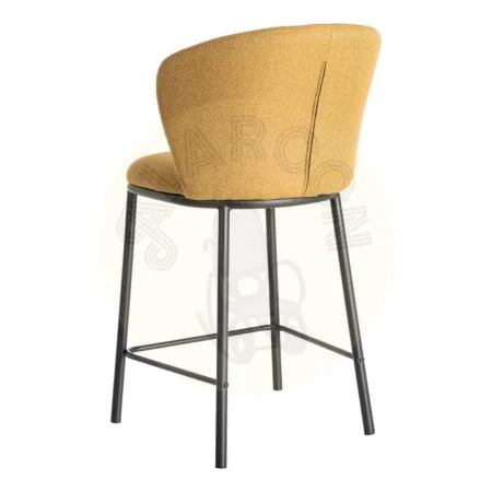 Taburete Espiga en tejido y estructura metálica color mostaza 55x55x96cm - Ixia - 615486IX - foto-secundaria-3