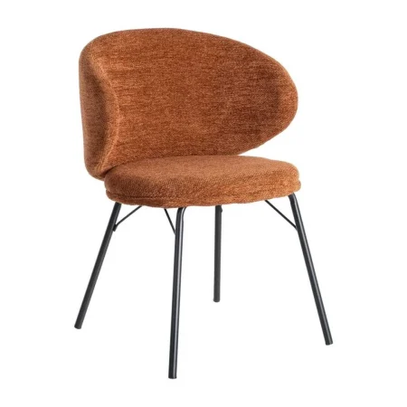 Silla terracota tapizada en tejido con estructura metálica altura asiento 45cm 57x53x75cm - Ixia - 615487IX - foto-blanco