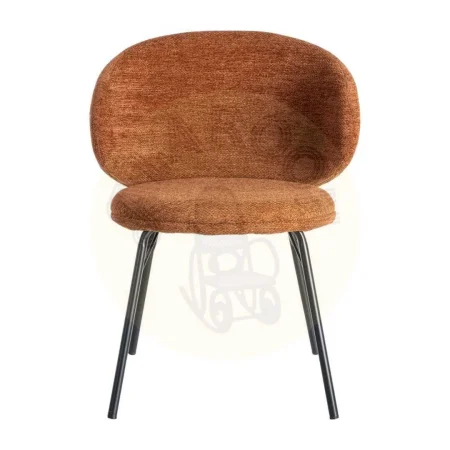 Silla terracota tapizada en tejido con estructura metálica altura asiento 45cm 57x53x75cm - Ixia - 615487IX - foto-secundaria-1