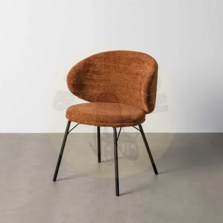 Silla terracota tapizada en tejido con estructura metálica altura asiento 45cm 57x53x75cm - Ixia - 615487IX - foto-secundaria-10
