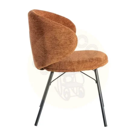 Silla terracota tapizada en tejido con estructura metálica altura asiento 45cm 57x53x75cm - Ixia - 615487IX - foto-secundaria-2
