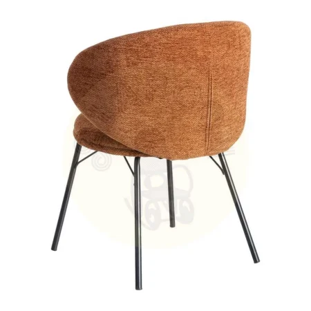 Silla terracota tapizada en tejido con estructura metálica altura asiento 45cm 57x53x75cm - Ixia - 615487IX - foto-secundaria-3