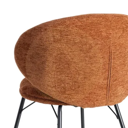 Silla terracota tapizada en tejido con estructura metálica altura asiento 45cm 57x53x75cm - Ixia - 615487IX - foto-secundaria-4