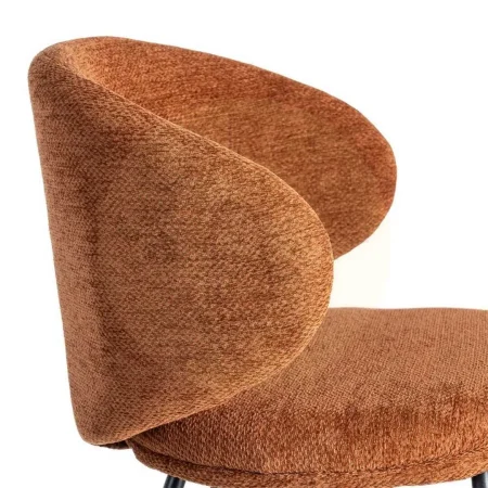 Silla terracota tapizada en tejido con estructura metálica altura asiento 45cm 57x53x75cm - Ixia - 615487IX - foto-secundaria-5