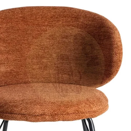 Silla terracota tapizada en tejido con estructura metálica altura asiento 45cm 57x53x75cm - Ixia - 615487IX - foto-secundaria-6