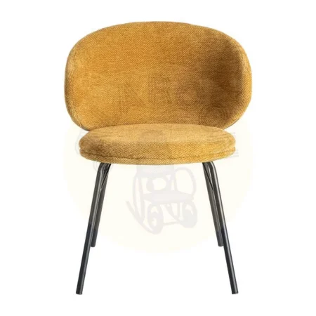 Silla mostaza en tejido con estructura metálica 57x53x75cm - Ixia - 615488IX - foto-secundaria-1