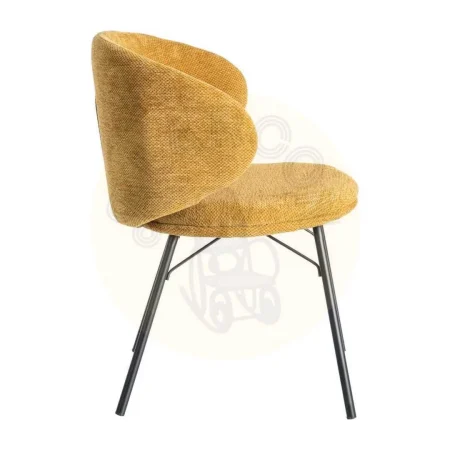 Silla mostaza en tejido con estructura metálica 57x53x75cm - Ixia - 615488IX - foto-secundaria-2