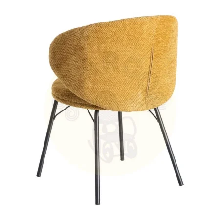 Silla mostaza en tejido con estructura metálica 57x53x75cm - Ixia - 615488IX - foto-secundaria-3
