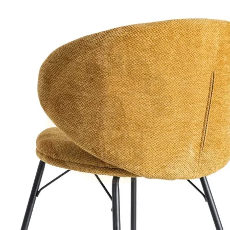 Silla mostaza en tejido con estructura metálica 57x53x75cm - Ixia - 615488IX - foto-secundaria-4