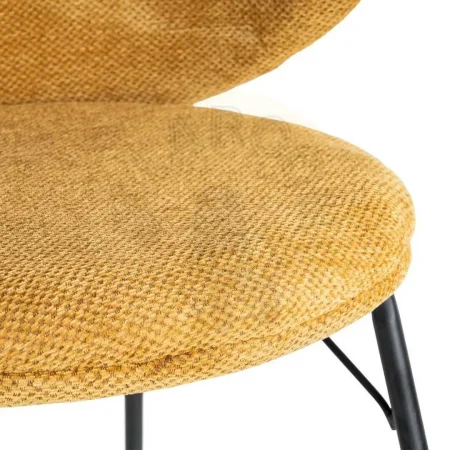 Silla mostaza en tejido con estructura metálica 57x53x75cm - Ixia - 615488IX - foto-secundaria-6