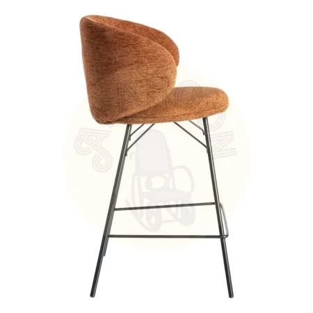 Taburete terracota en tejido y metal altura de asiento 65cm 46.50x46.50x90cm - Ixia - 615489IX - foto-secundaria-1