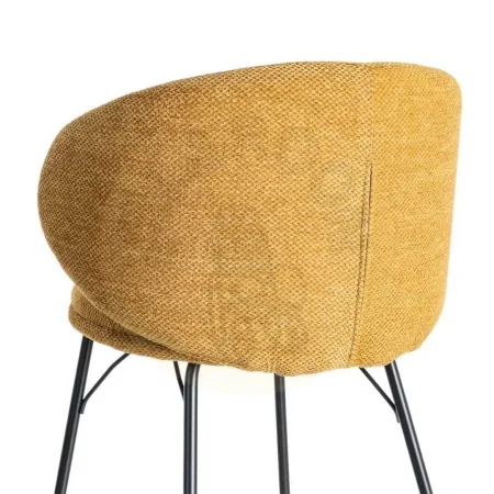 Taburete alto tapizado en tejido mostaza con estructura metálica 46.50x46.50x90cm - Ixia - 615490IX - foto-secundaria-4