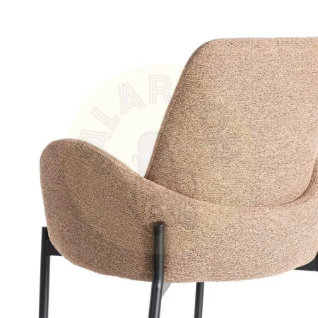 Silla jaspeada rosa en tejido y metal 56x57x84cm - Ixia - 615491IX - foto-secundaria-4