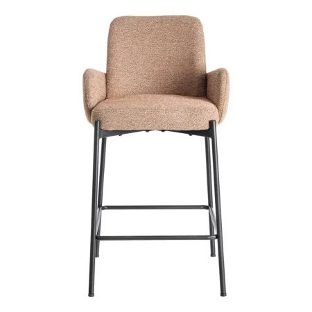 Taburete jaspeado en tejido y metal color salmón asiento alto 48.50x48.50x95cm - Ixia - 615492IX - foto-blanco