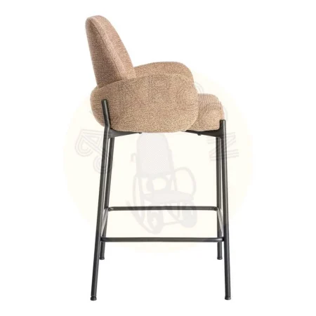 Taburete jaspeado en tejido y metal color salmón asiento alto 48.50x48.50x95cm - Ixia - 615492IX - foto-secundaria-2