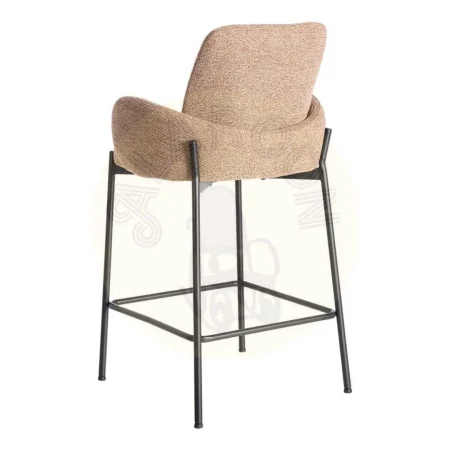Taburete jaspeado en tejido y metal color salmón asiento alto 48.50x48.50x95cm - Ixia - 615492IX - foto-secundaria-3