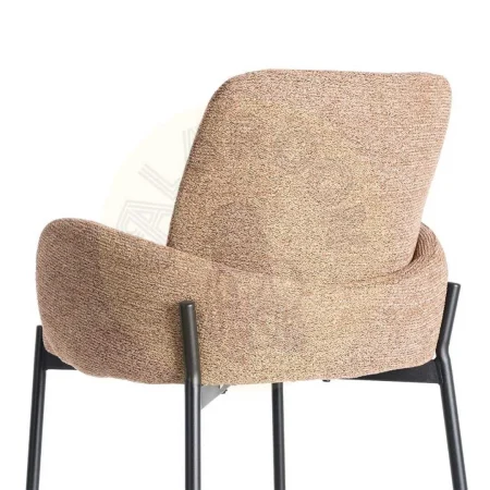 Taburete jaspeado en tejido y metal color salmón asiento alto 48.50x48.50x95cm - Ixia - 615492IX - foto-secundaria-4