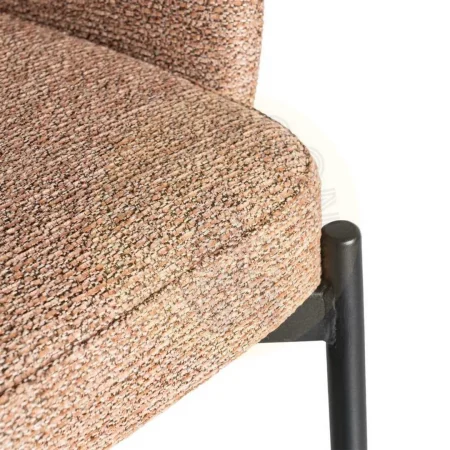 Taburete jaspeado en tejido y metal color salmón asiento alto 48.50x48.50x95cm - Ixia - 615492IX - foto-secundaria-7