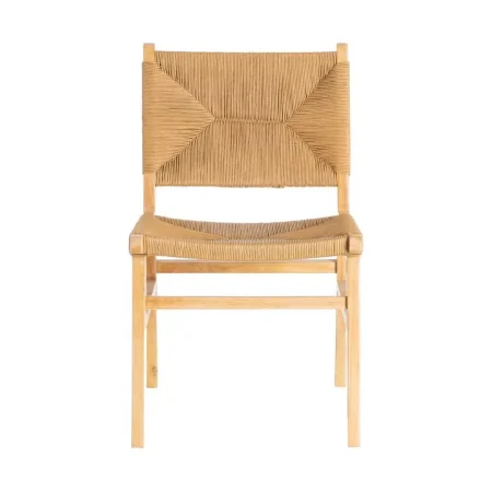 Silla de madera de caucho natural y asiento de cuerda de papel 50x59x86cm - Ixia - 615494IX - foto-blanco