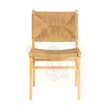 Silla de madera de caucho natural y asiento de cuerda de papel 50x59x86cm - Ixia - 615494IX - foto-secundaria-1