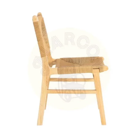 Silla de madera de caucho natural y asiento de cuerda de papel 50x59x86cm - Ixia - 615494IX - foto-secundaria-2