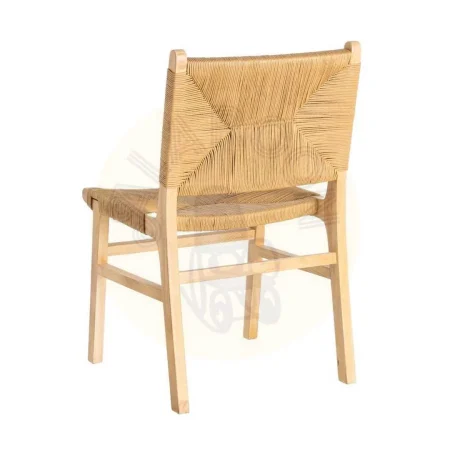 Silla de madera de caucho natural y asiento de cuerda de papel 50x59x86cm - Ixia - 615494IX - foto-secundaria-3