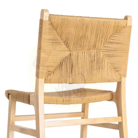Silla de madera de caucho natural y asiento de cuerda de papel 50x59x86cm - Ixia - 615494IX - foto-secundaria-4
