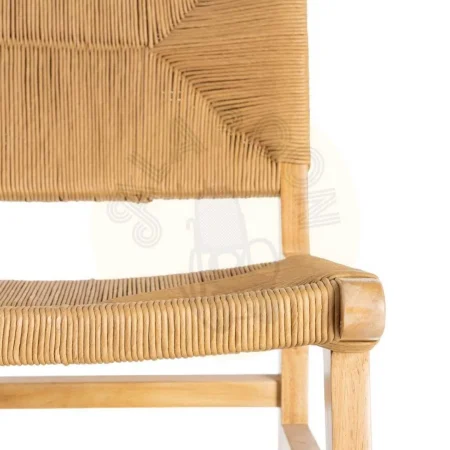 Silla de madera de caucho natural y asiento de cuerda de papel 50x59x86cm - Ixia - 615494IX - foto-secundaria-7