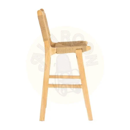 Taburete alto en madera de caucho con asiento de cuerda de papel 45x46x94cm - Ixia - 615496IX - foto-secundaria-2