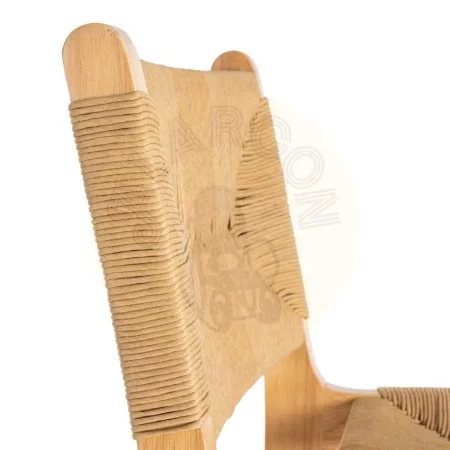 Taburete alto en madera de caucho con asiento de cuerda de papel 45x46x94cm - Ixia - 615496IX - foto-secundaria-5