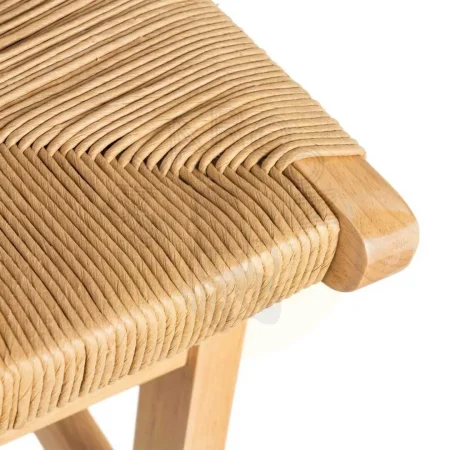 Taburete alto en madera de caucho con asiento de cuerda de papel 45x46x94cm - Ixia - 615496IX - foto-secundaria-8
