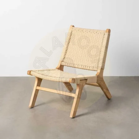 Silla Relax natural en madera de fresno y cuerda de papel 55x79x78cm - Ixia - 615498IX - foto-secundaria-10