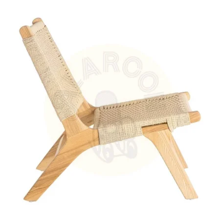 Silla Relax natural en madera de fresno y cuerda de papel 55x79x78cm - Ixia - 615498IX - foto-secundaria-2