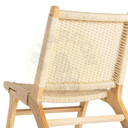 Silla Relax natural en madera de fresno y cuerda de papel 55x79x78cm - Ixia - 615498IX - foto-secundaria-4