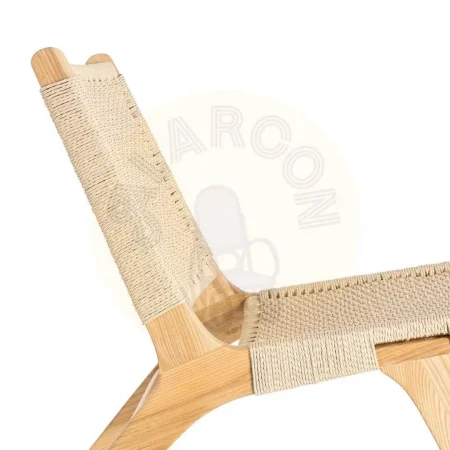 Silla Relax natural en madera de fresno y cuerda de papel 55x79x78cm - Ixia - 615498IX - foto-secundaria-5