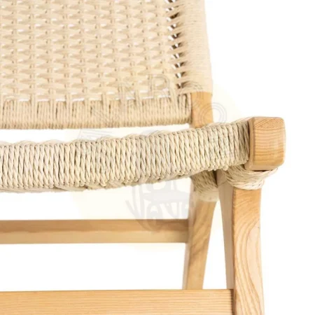 Silla Relax natural en madera de fresno y cuerda de papel 55x79x78cm - Ixia - 615498IX - foto-secundaria-6