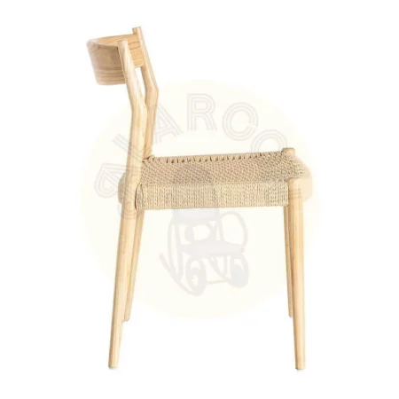 Silla de madera de fresno con asiento de cuerda de papel color natural beige 53x55x82cm - Ixia - 615499IX - foto-secundaria-2