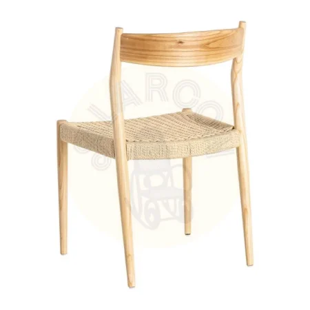 Silla de madera de fresno con asiento de cuerda de papel color natural beige 53x55x82cm - Ixia - 615499IX - foto-secundaria-3