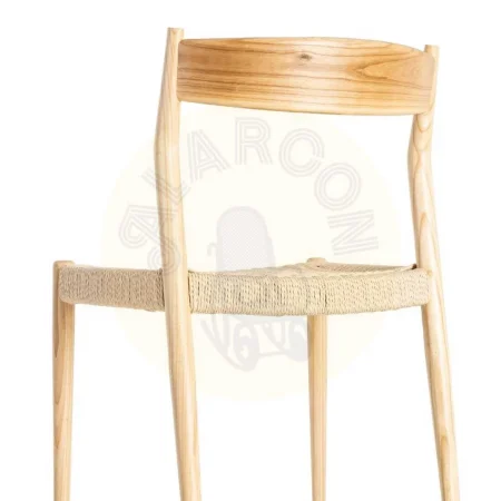 Silla de madera de fresno con asiento de cuerda de papel color natural beige 53x55x82cm - Ixia - 615499IX - foto-secundaria-4