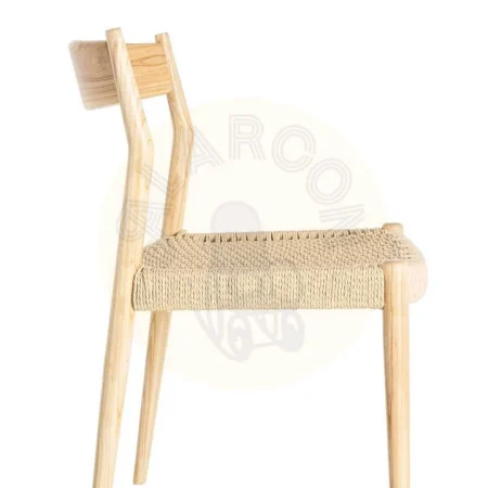 Silla de madera de fresno con asiento de cuerda de papel color natural beige 53x55x82cm - Ixia - 615499IX - foto-secundaria-5