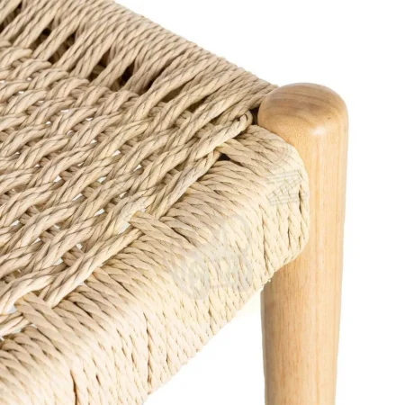 Silla de madera de fresno con asiento de cuerda de papel color natural beige 53x55x82cm - Ixia - 615499IX - foto-secundaria-8