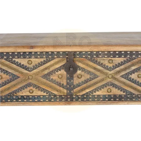 Baúl en madera de mango acabado natural con amplio espacio de almacenamiento 116x40x45cm - Giner y Colomer - 6154GYC - foto-secundaria-5