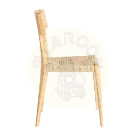 Silla de madera de fresno con asiento de cuerda de papel color natural-beige 46x50x81cm - Ixia - 615500IX - foto-secundaria-2