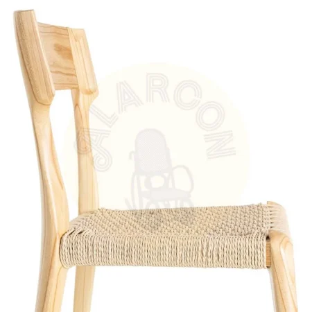 Silla de madera de fresno con asiento de cuerda de papel color natural-beige 46x50x81cm - Ixia - 615500IX - foto-secundaria-5