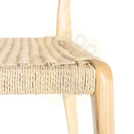 Silla de madera de fresno con asiento de cuerda de papel color natural-beige 46x50x81cm - Ixia - 615500IX - foto-secundaria-6