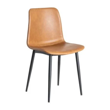 Silla camel en símil piel con patas metálicas 45x47x81cm - Ixia - 615506IX - foto-blanco