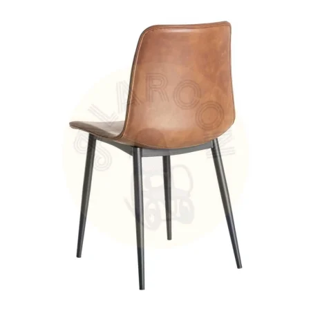 Silla tapizada en simil piel marrón con patas de metal 44x48x80.50cm - Ixia - 615507IX - foto-secundaria-3