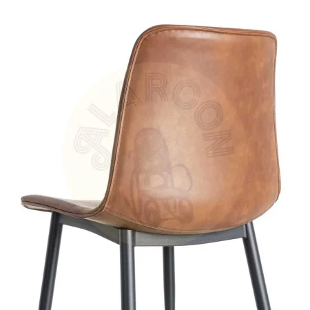 Silla tapizada en simil piel marrón con patas de metal 44x48x80.50cm - Ixia - 615507IX - foto-secundaria-4