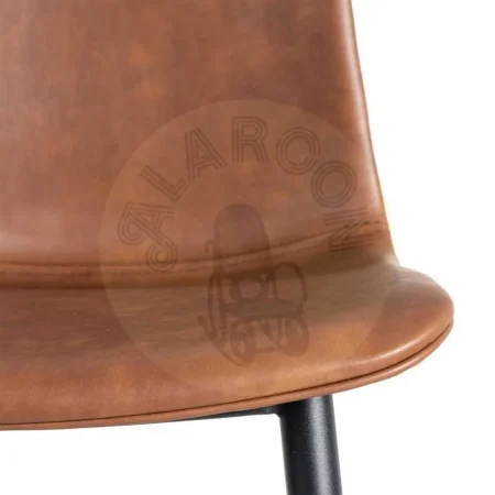 Silla tapizada en simil piel marrón con patas de metal 44x48x80.50cm - Ixia - 615507IX - foto-secundaria-7